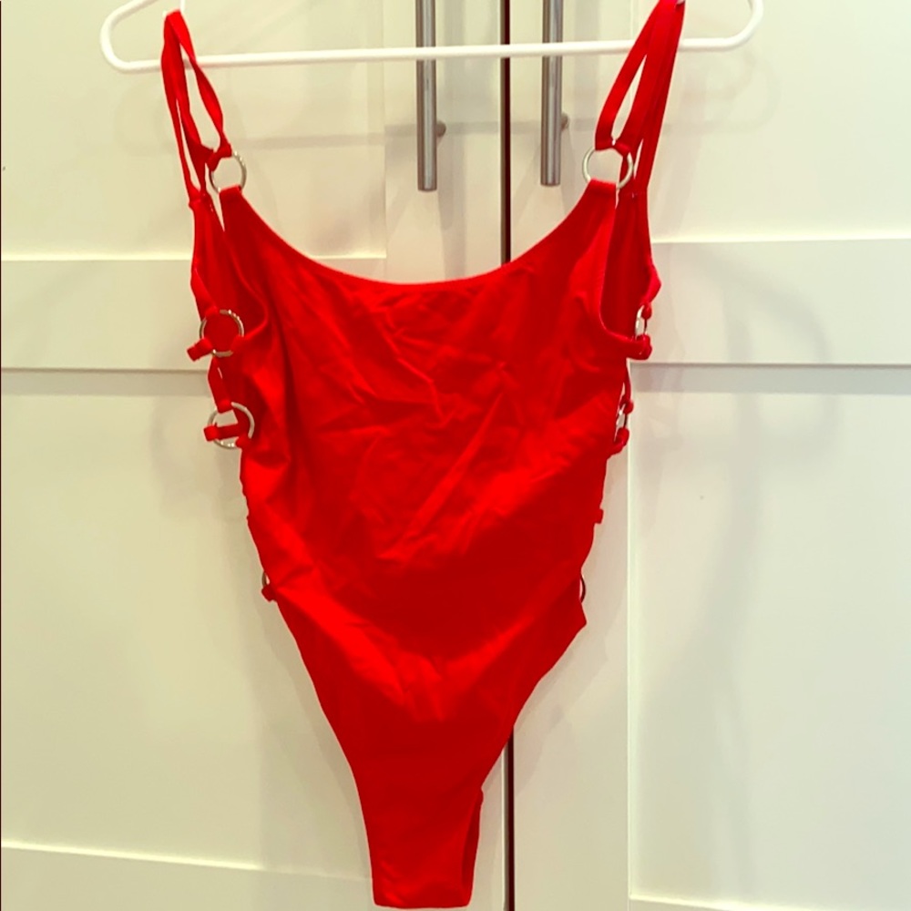 Sexy red one piece swimsuit